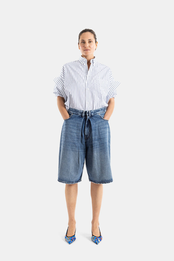 Balenciaga Denim bermuda shorts in blue