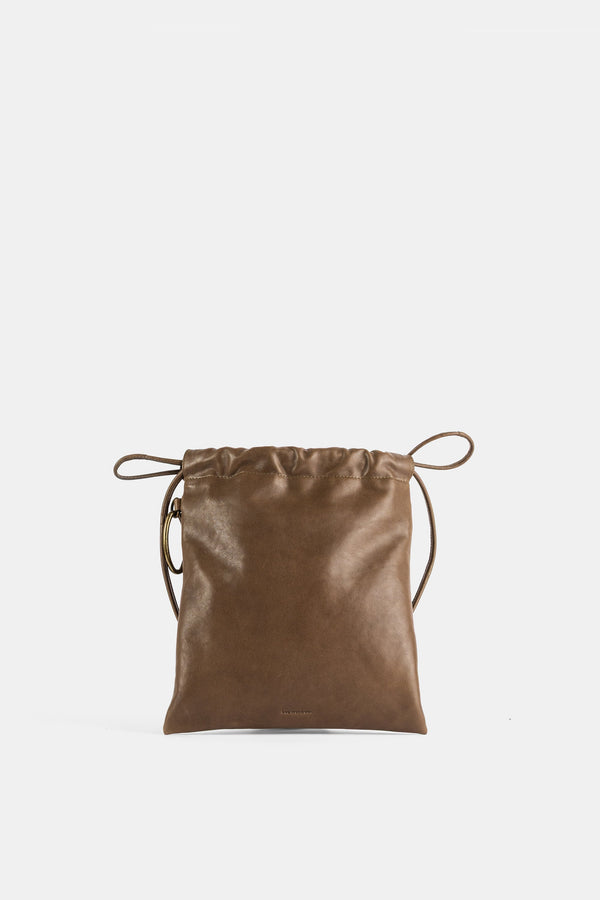 Bea Mombaers Leather bucket bag in khaki