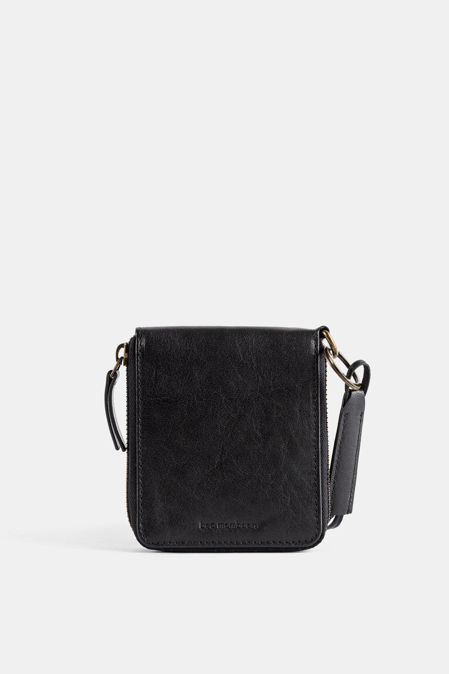 Bea Mombaers Aged black buffalo leather wallet in black