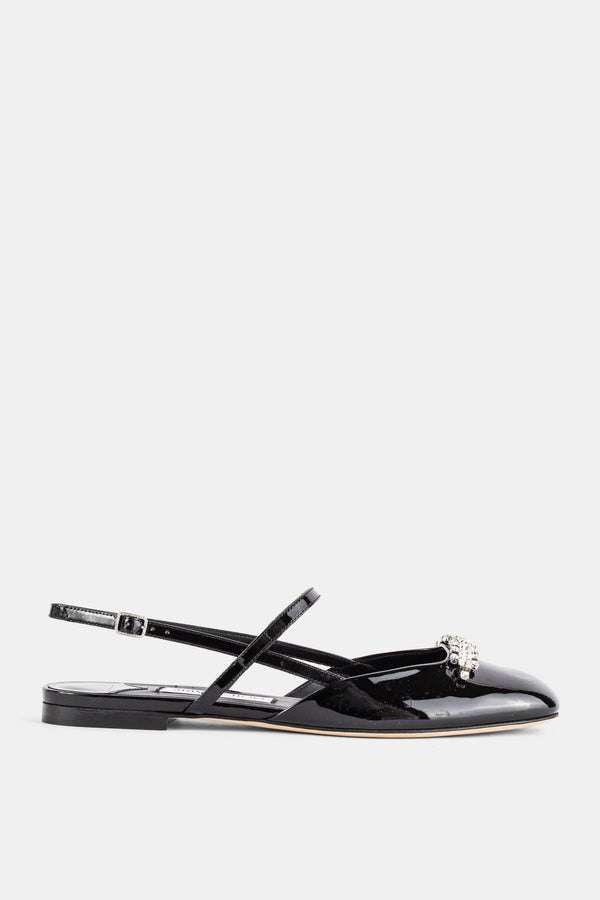 Jimmy Choo Mirror patent calfskin flat in black