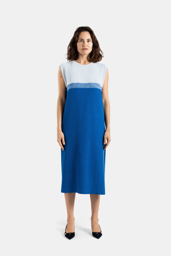 Bielo Double-faced terry pile dress in blue
