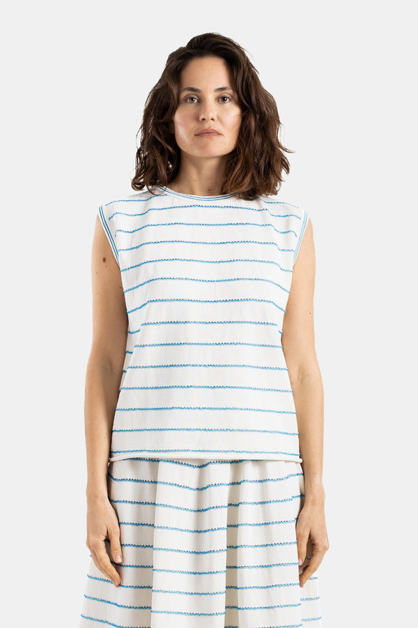 Bielo Cotton tank top in ecru