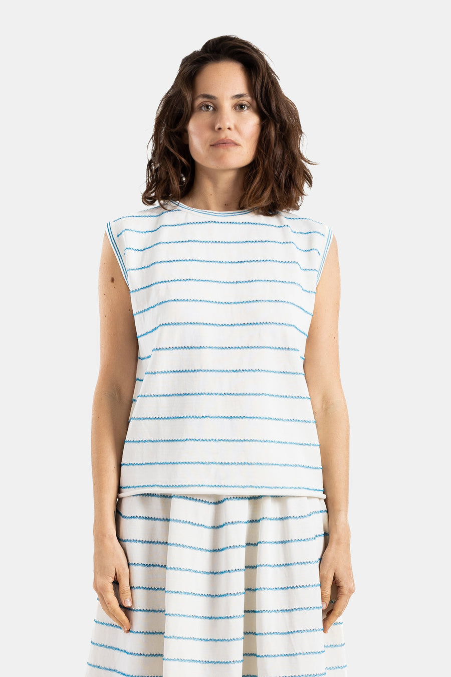 Bielo Cotton tank top in ecru