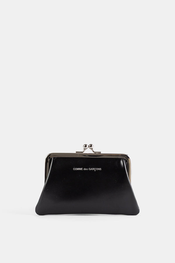 Comme Des GarçOns Wallet Cowhide leather with satin finish coin purse in black