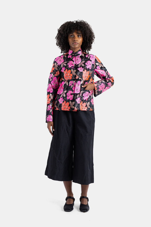 Comme des Garçons Cotton blend with crinkled culottes in black