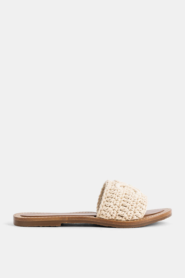 Celine Cotton knit mule flat in brown