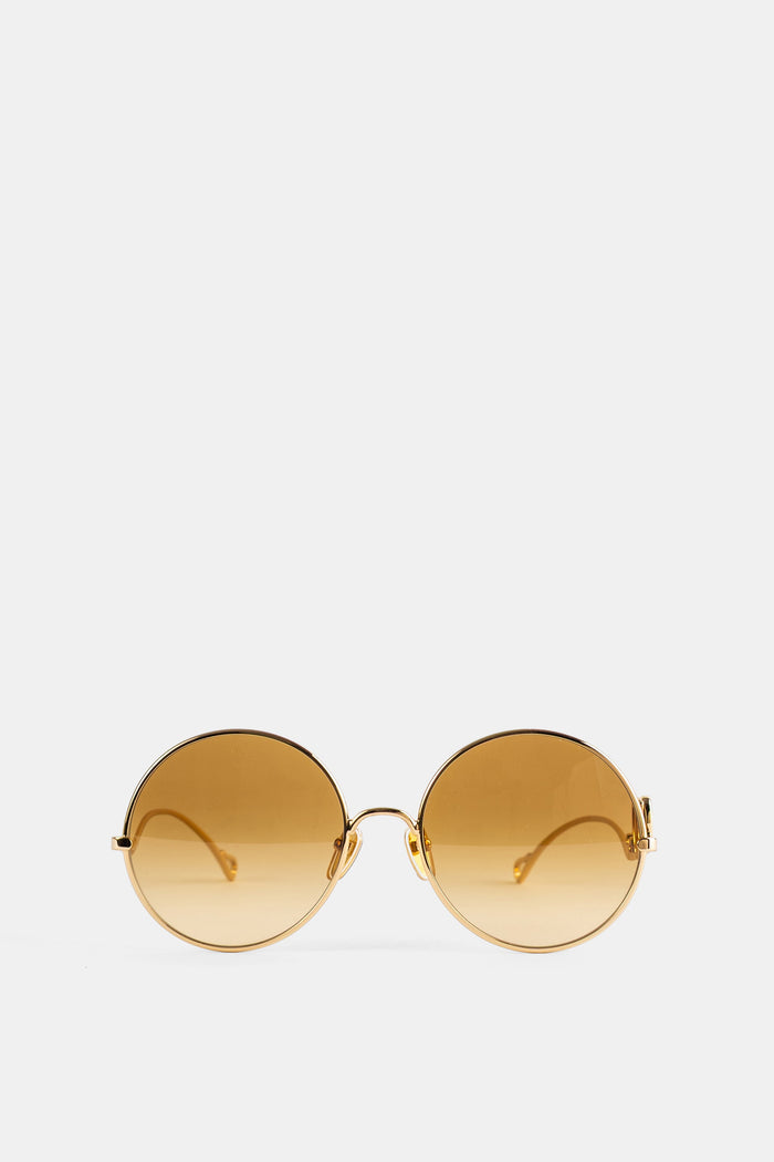 Oversized Gold Round Sunglasses Doré Lunettes