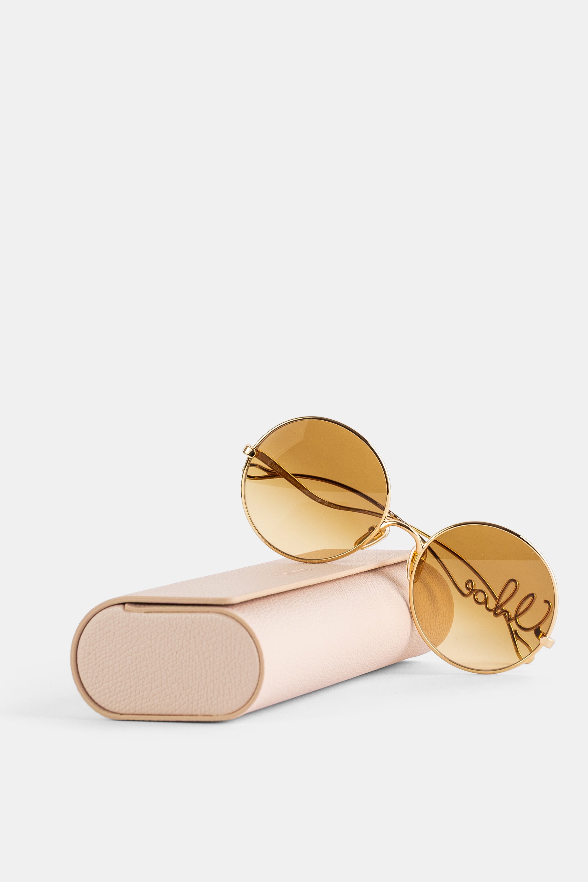 Oversized Gold Round Sunglasses Doré Lunettes