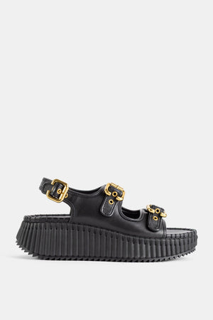 Chloé Leather platform sandal in black