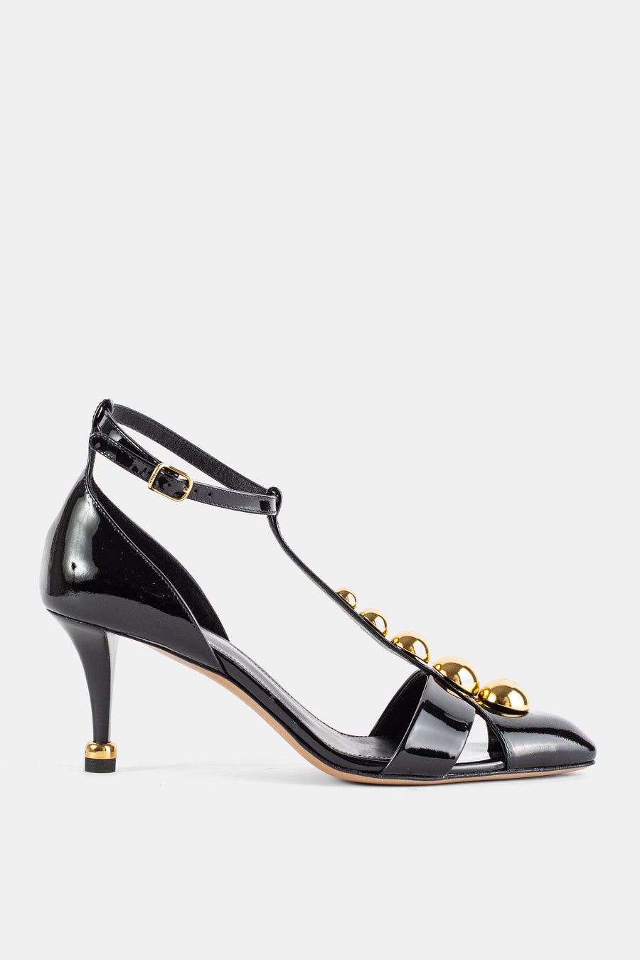 Chloé Patent calfskin t-strap sandal in black