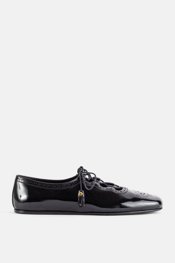 Church'S Polished binder leather upper flat in black