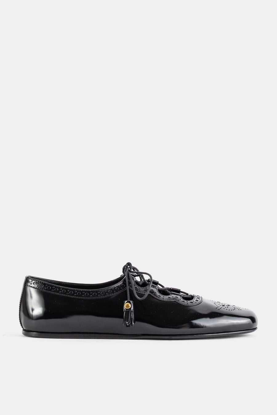 Church'S Polished binder leather upper flat in black