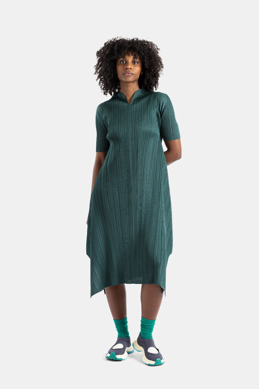 Pleats Please Issey Miyake dress in green