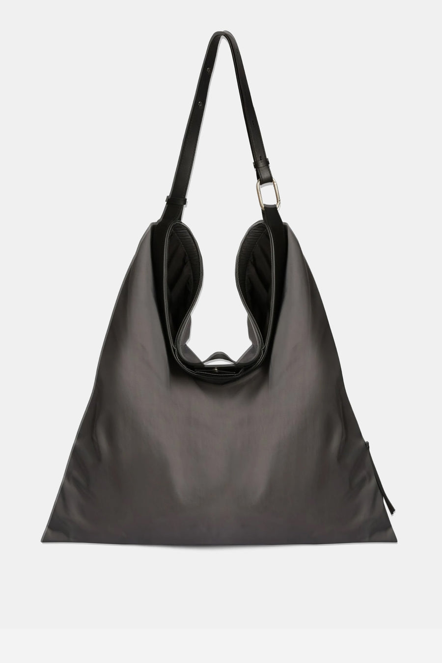 Jil Sander Polyurethane-coated nylon hobo bag in gray