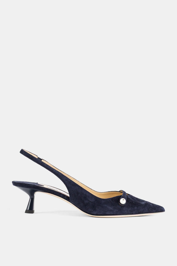 Jimmy Choo Calf suede slingback heel in navy