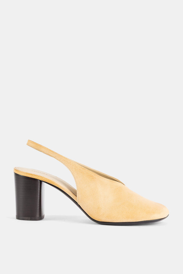 Lemaire Washed buffalo leather heel in beige