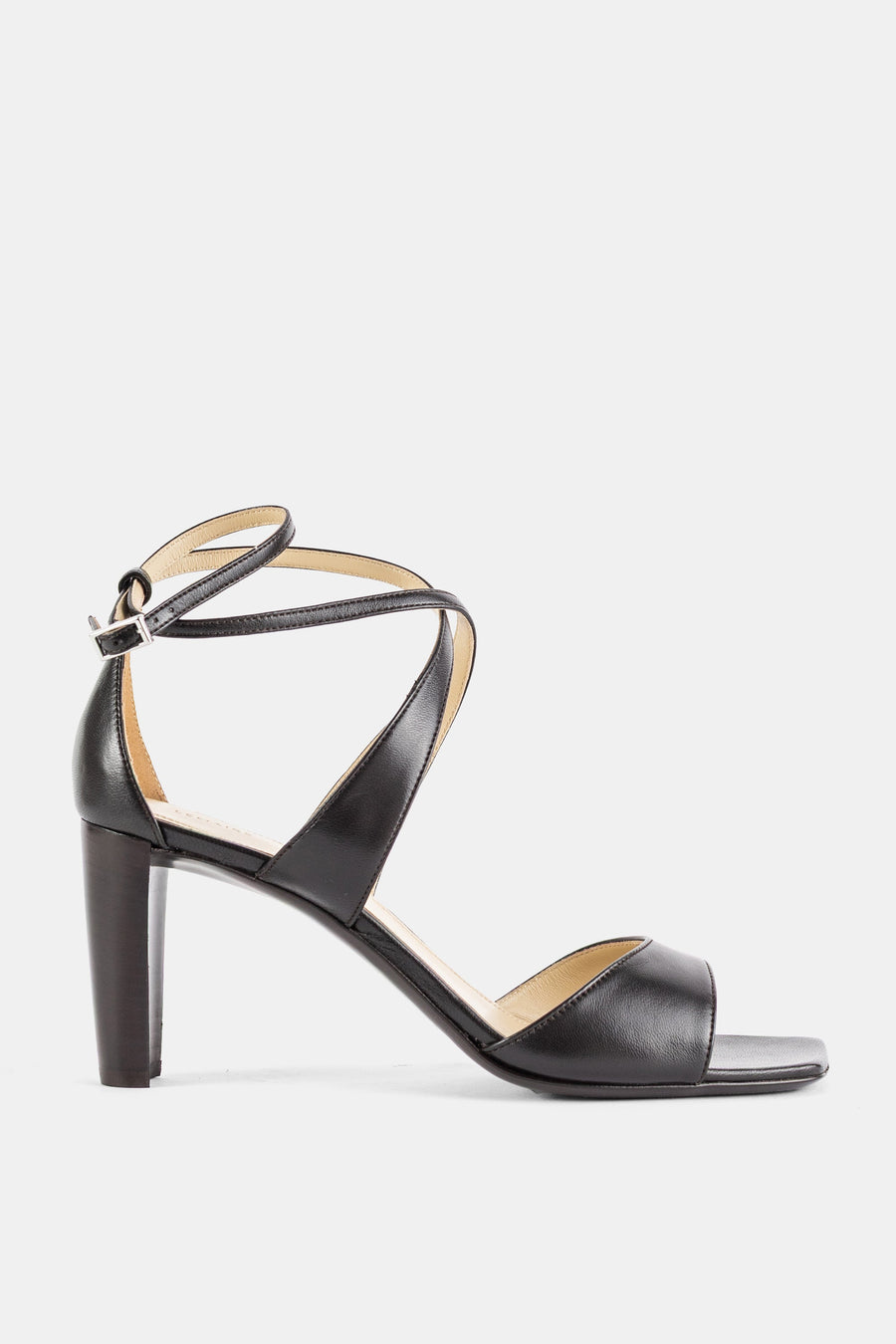 Lemaire Lamb nappa leather heel sandal in brown