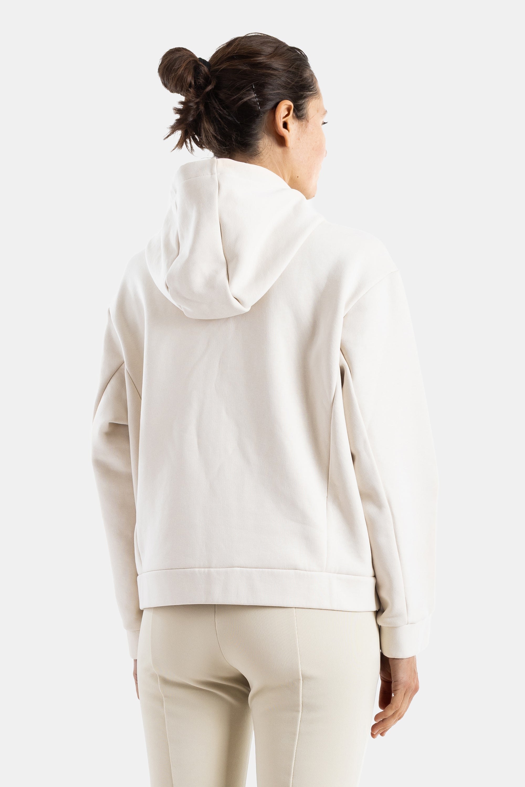 Ecru Zipped Hoodie Beige Vestes
