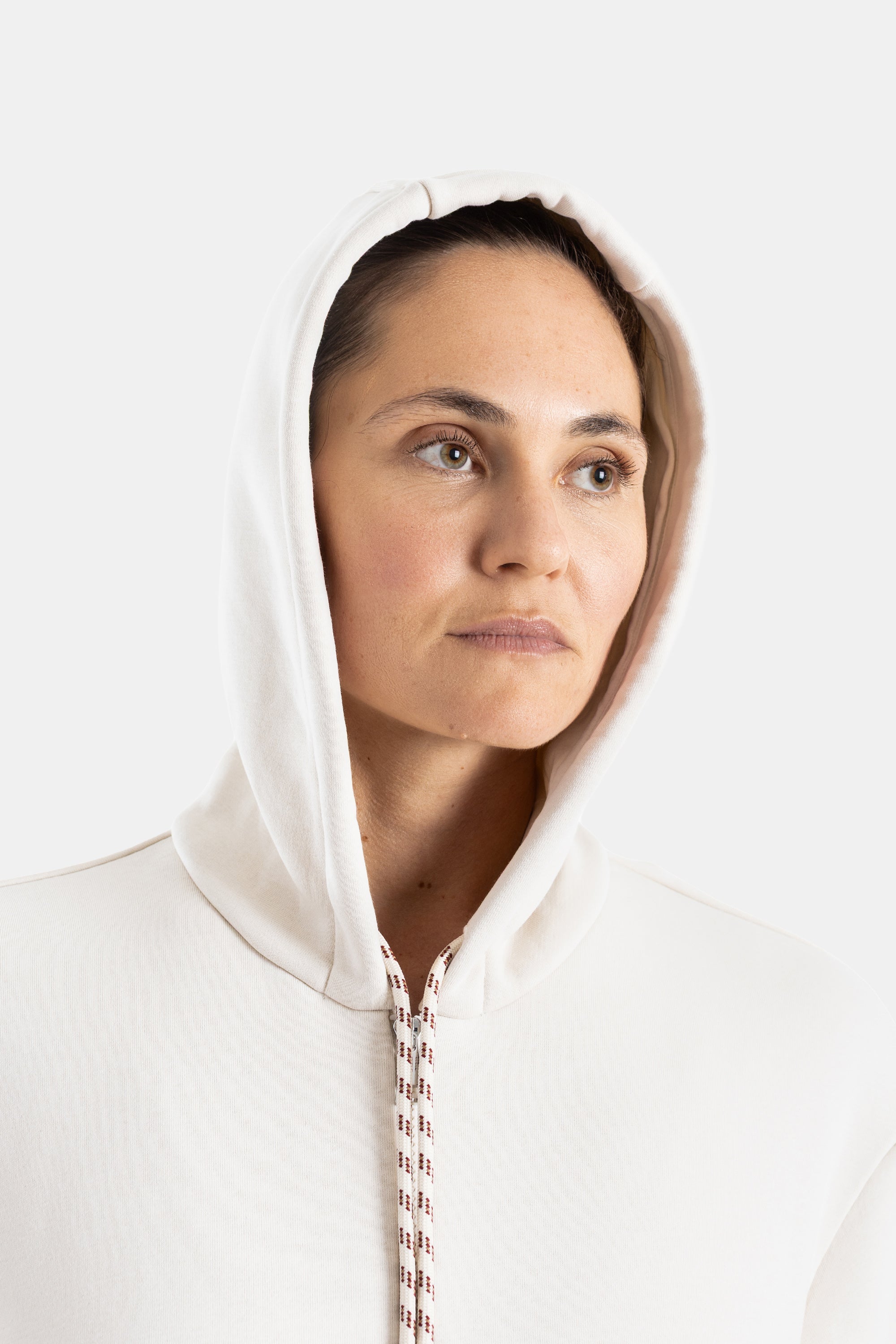 Ecru Zipped Hoodie Beige Vestes