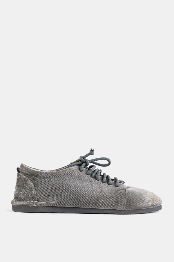 Marsell Black cotton denim canvas flat in gray