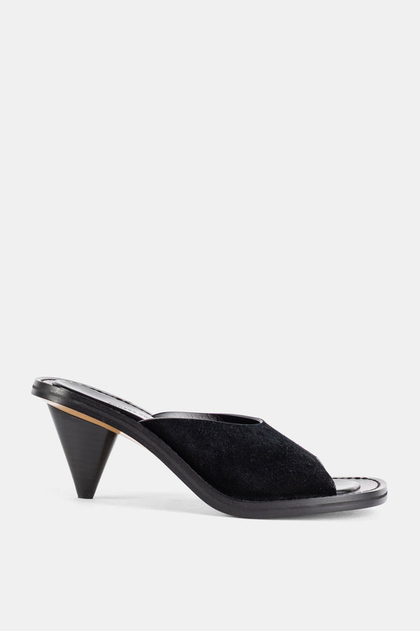 Phoebe Philo Black calf suede mule in black