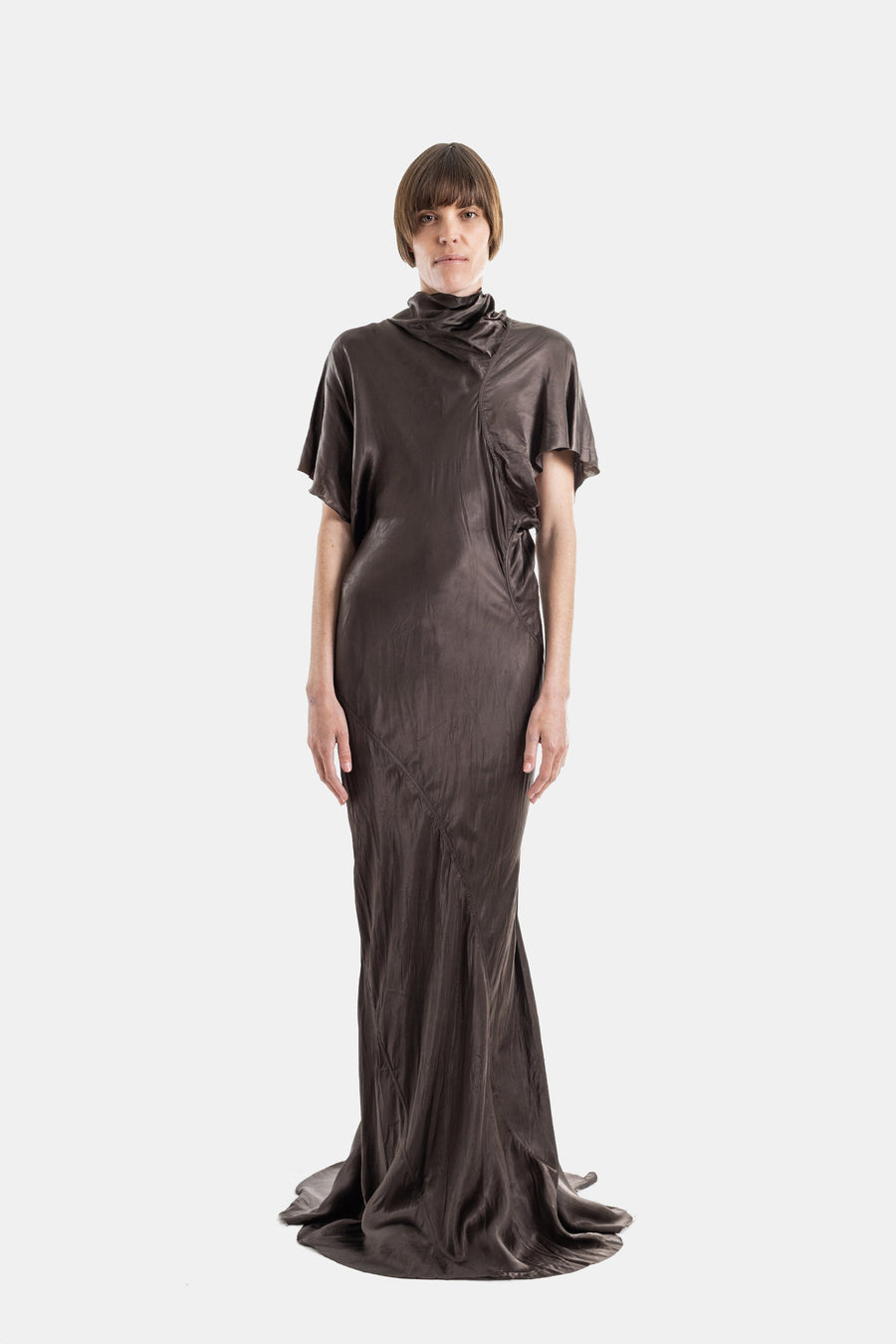 Rick Owens Satin cupro gown in brown