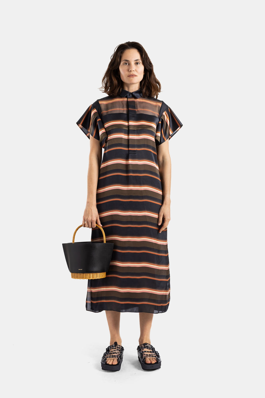 Sacai Not stated shirt dress in brown