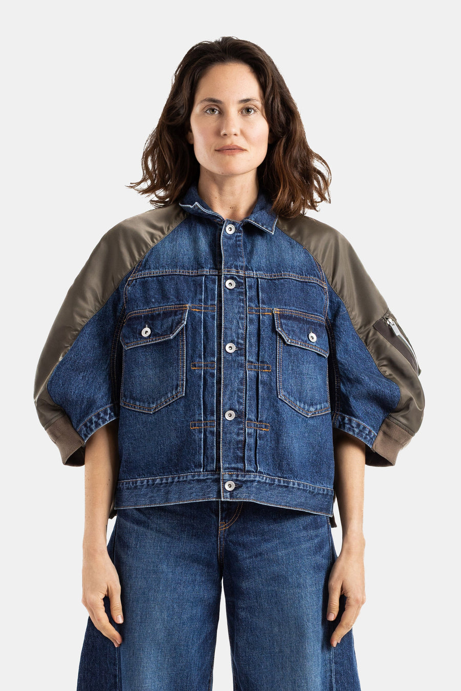 Sacai Indigo denim body jacket in blue
