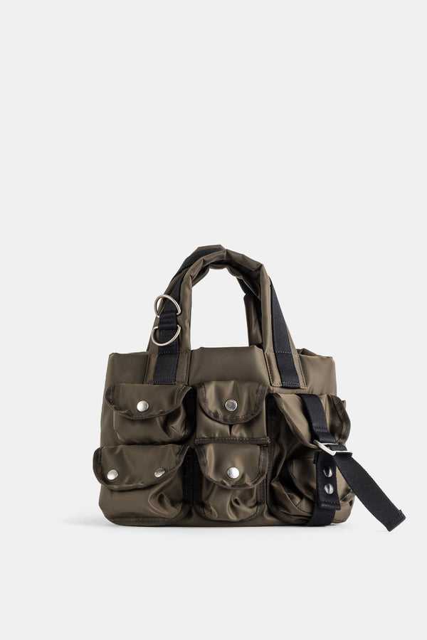 Sacai Satin nylon shoulder bag in khaki