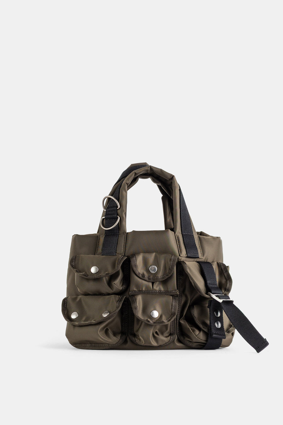Sacai Satin nylon shoulder bag in khaki