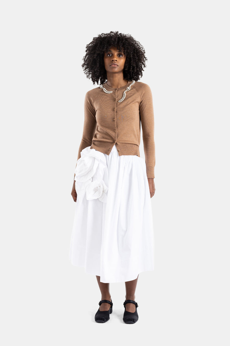 Simone Rocha Cotton poplin skirt in white