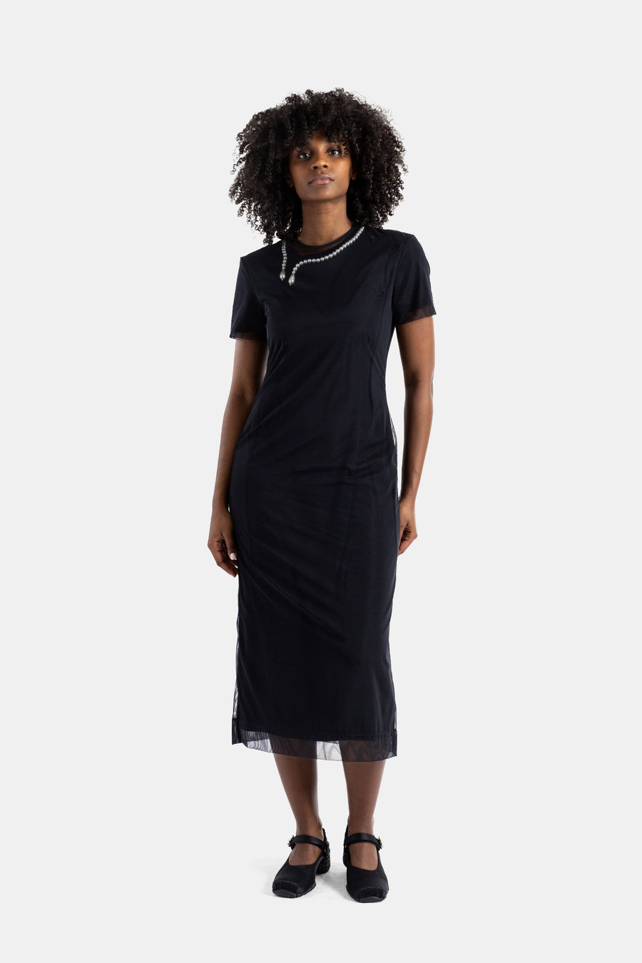 Simone Rocha Jersey and tulle dress in black