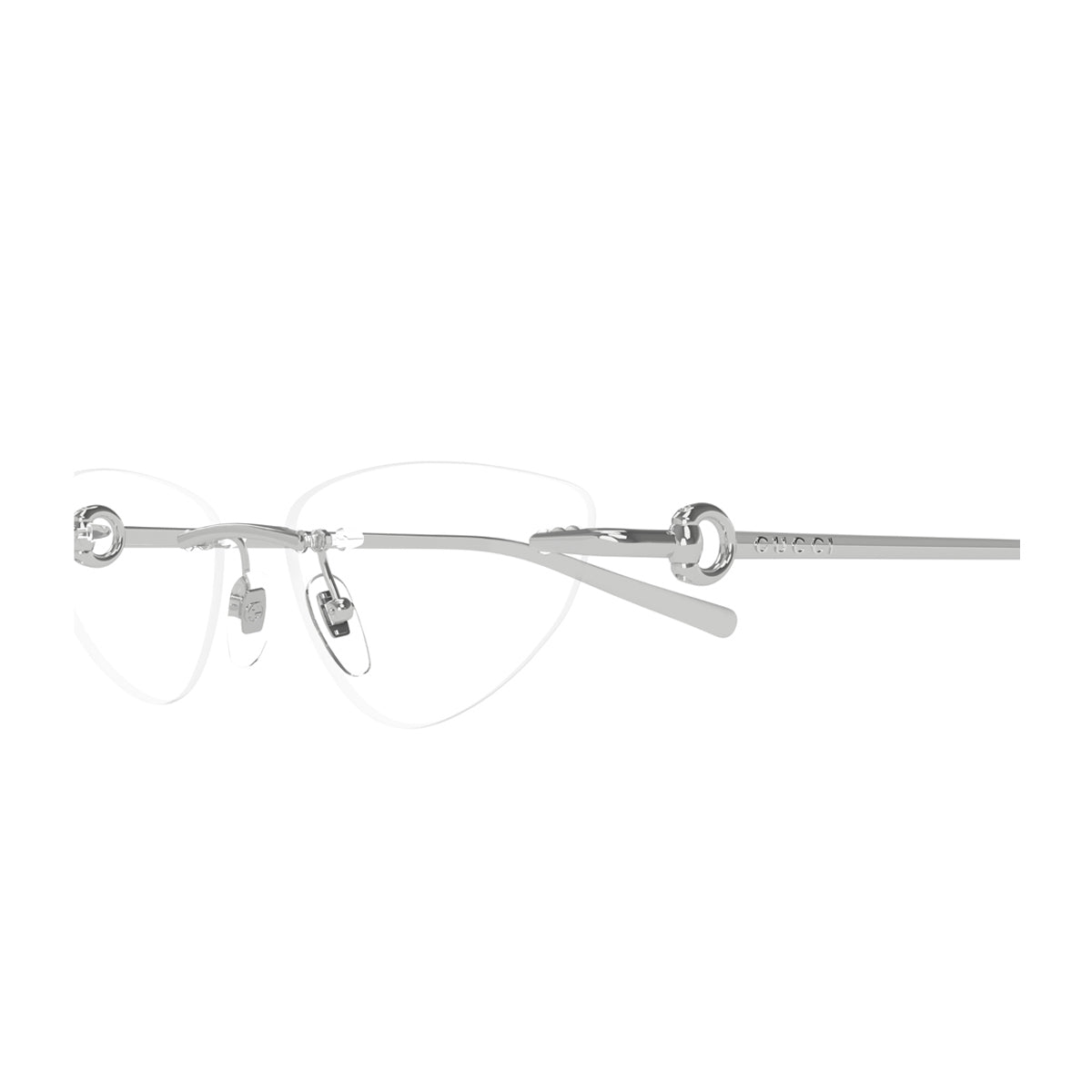 Gucci GG1702O Linea Horsebit 001 Silver Trasparent Argento Metal Occhiali Da Vista