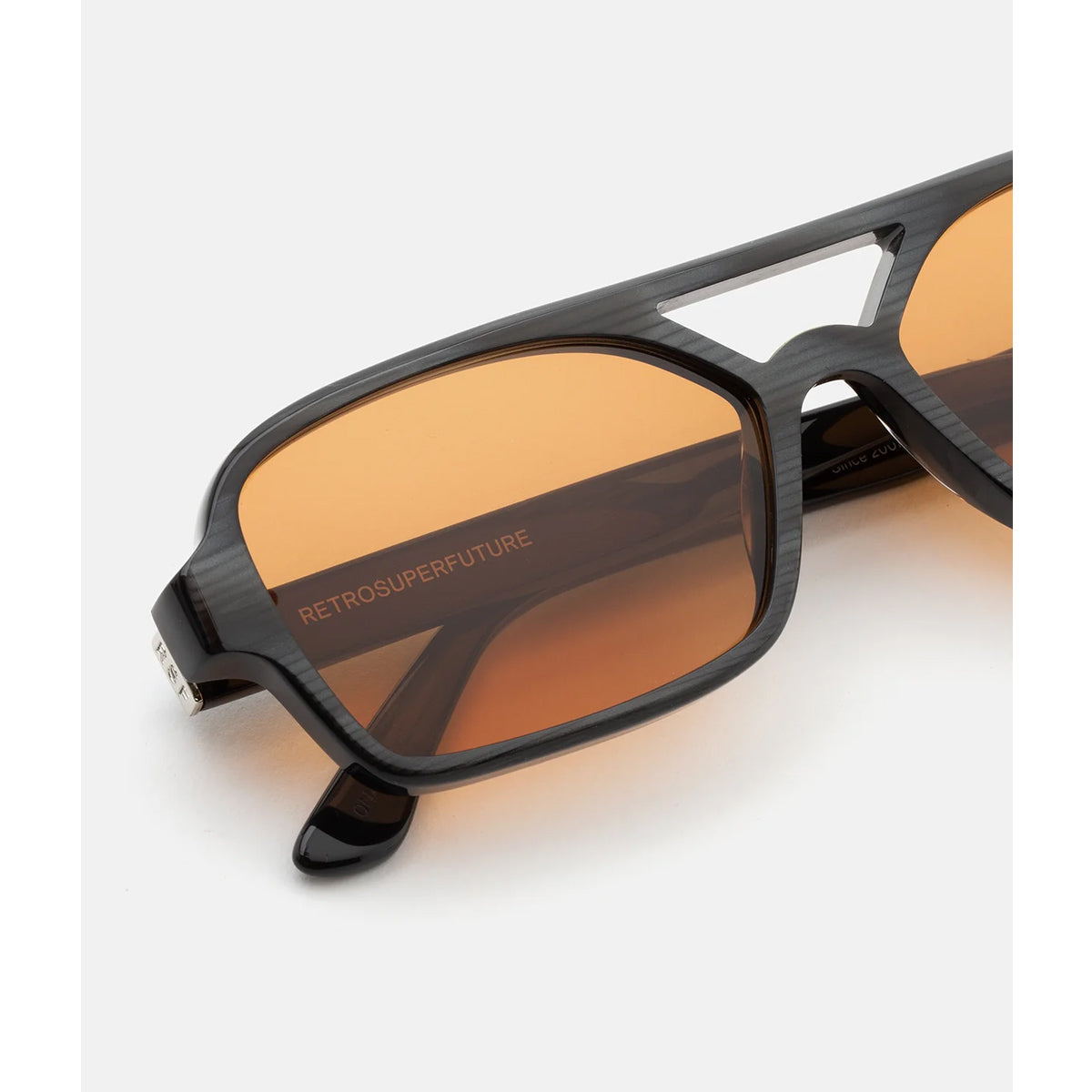 Retrosuperfuture VICO BLACK CAT Orange Nero Acetate Occhiali Da Sole