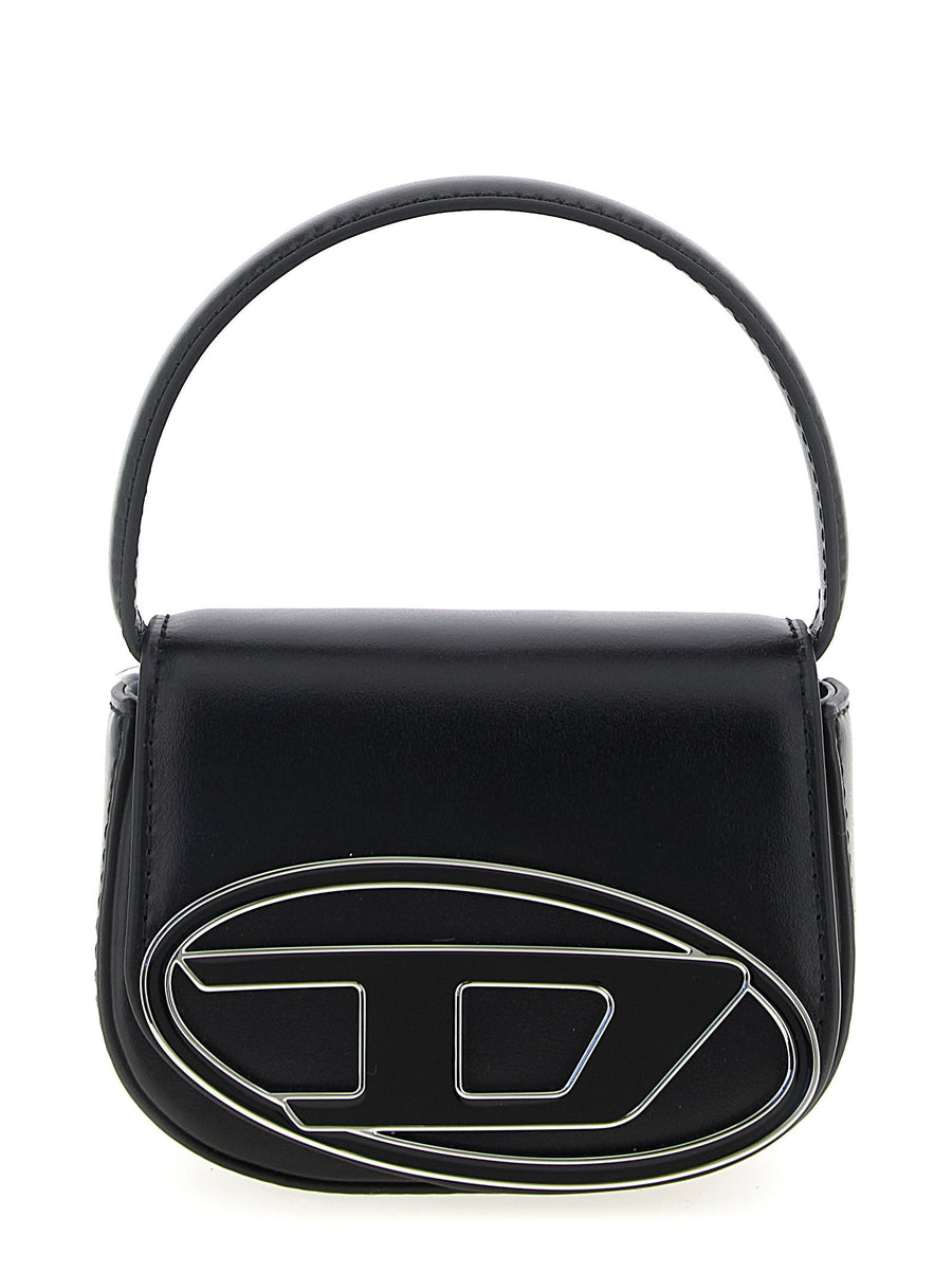 Diesel Logo-Embellished Leather Shoulder Bag — Black