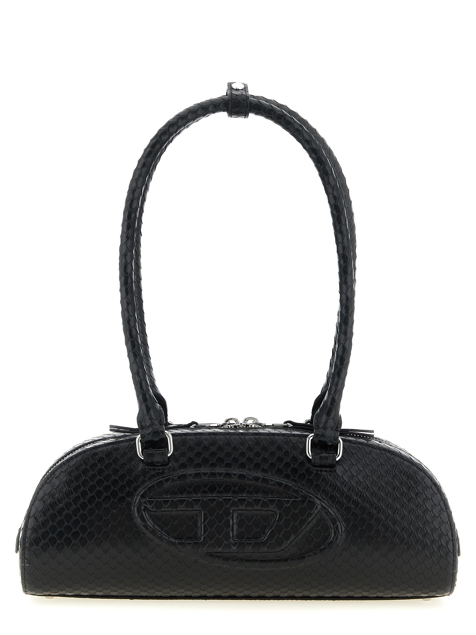 1DR Dome shoulder bag Black Leather