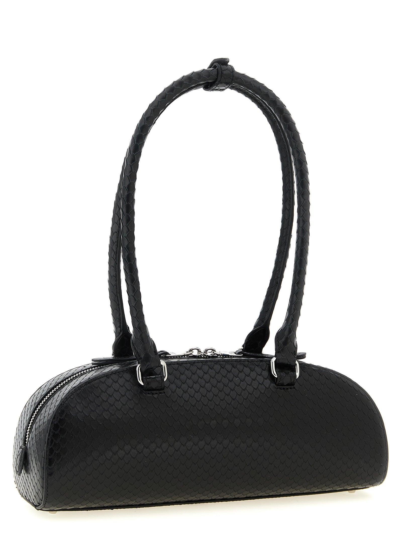 1DR Dome shoulder bag Black Leather