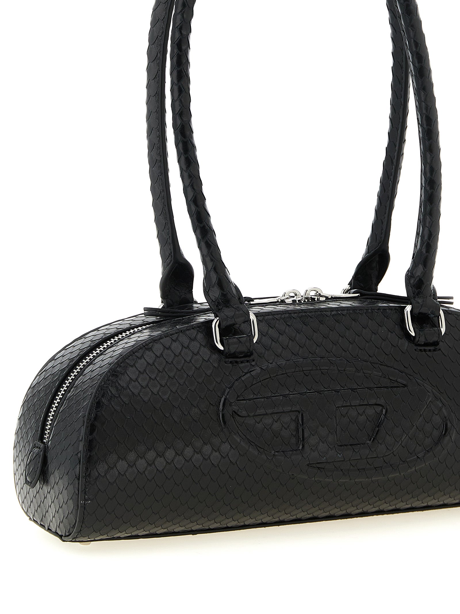 1DR Dome shoulder bag Black Leather