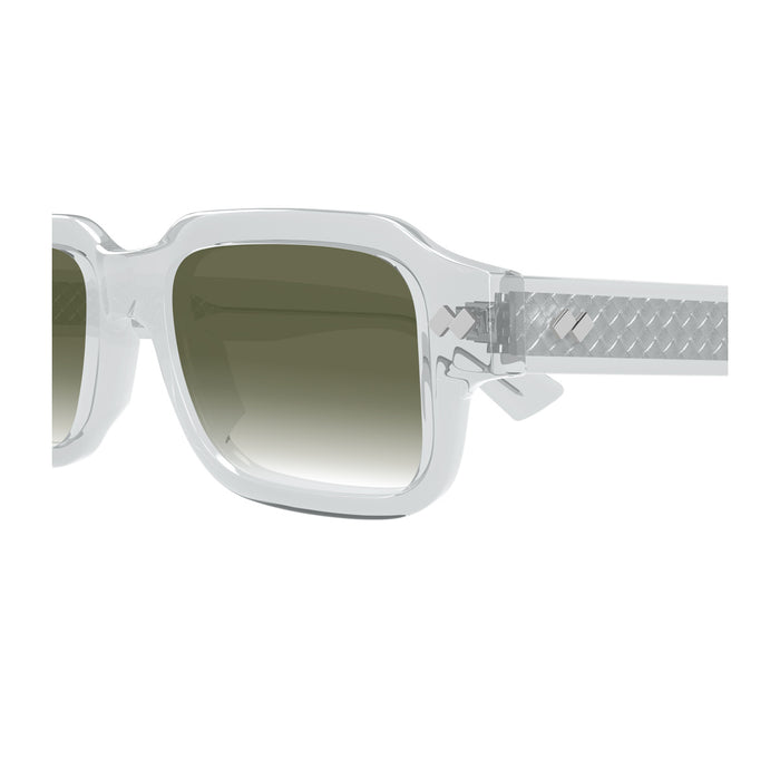 Bottega Veneta Bv1442s Linea Intrecciato 003 Green Grey Grigio Recycled Acetate Occhiali Da Sole