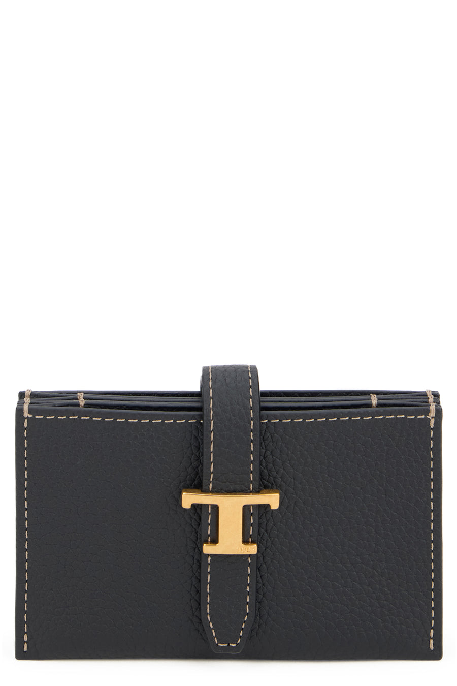 Leather Wallet With Logo Black Calfskin & Purses