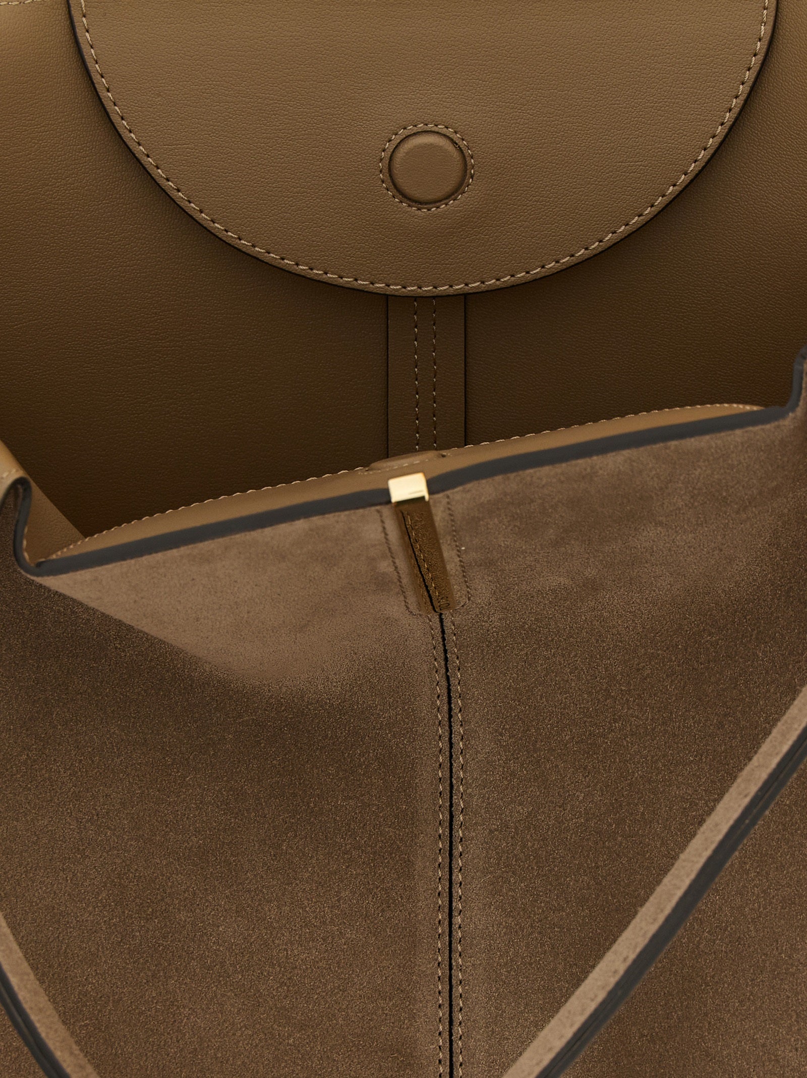 Small to medium suede shopping bag Beige Calfskin Leather (bos Taurus) Tote