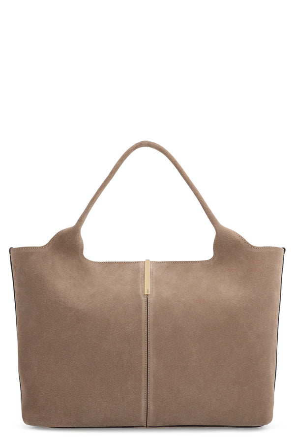 Shopping Bag Suede Calfskin Light Chalk Tote