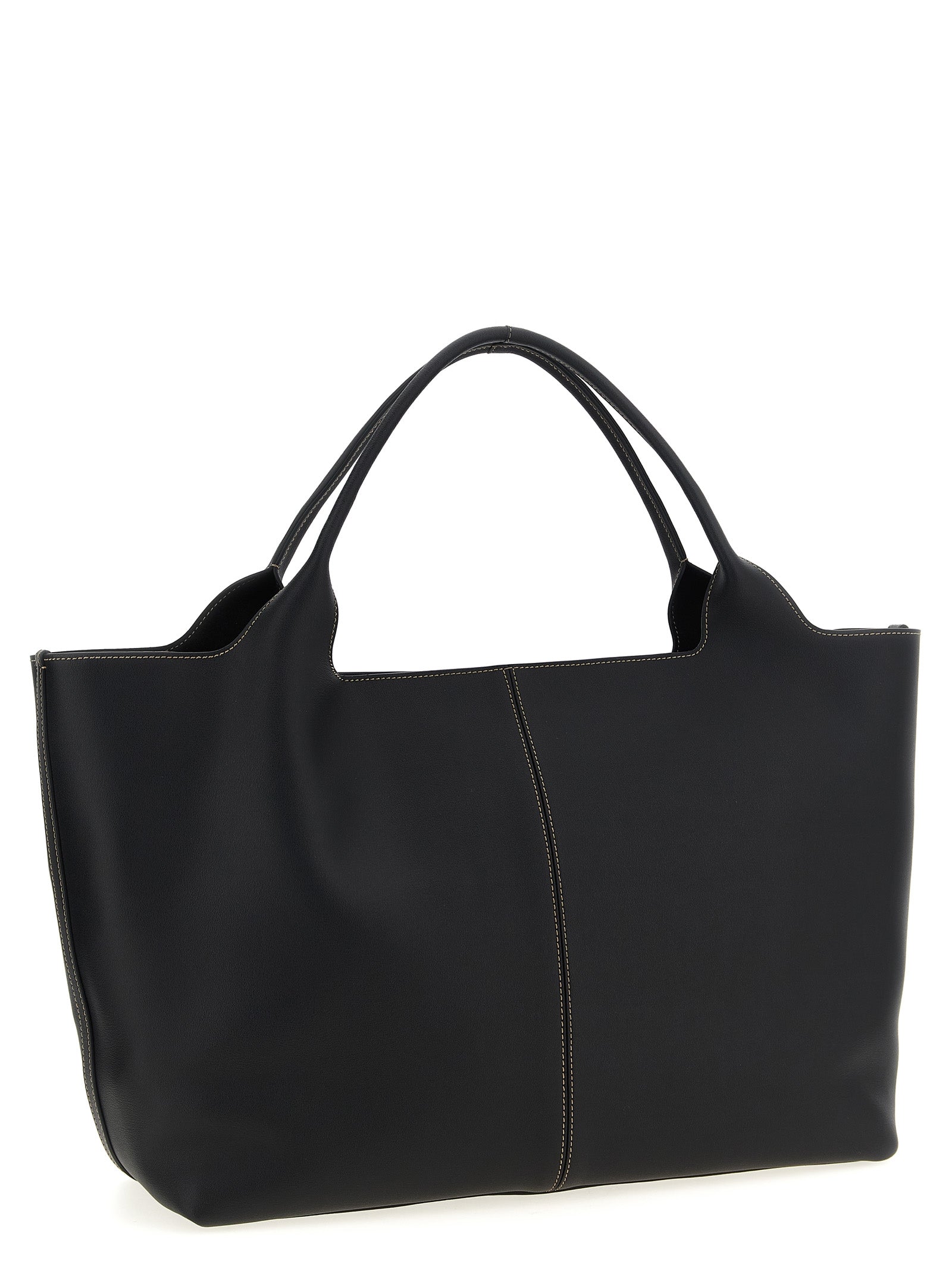 Medium EBR shopping bag Black Calfskin Leather (bos Taurus) Tote