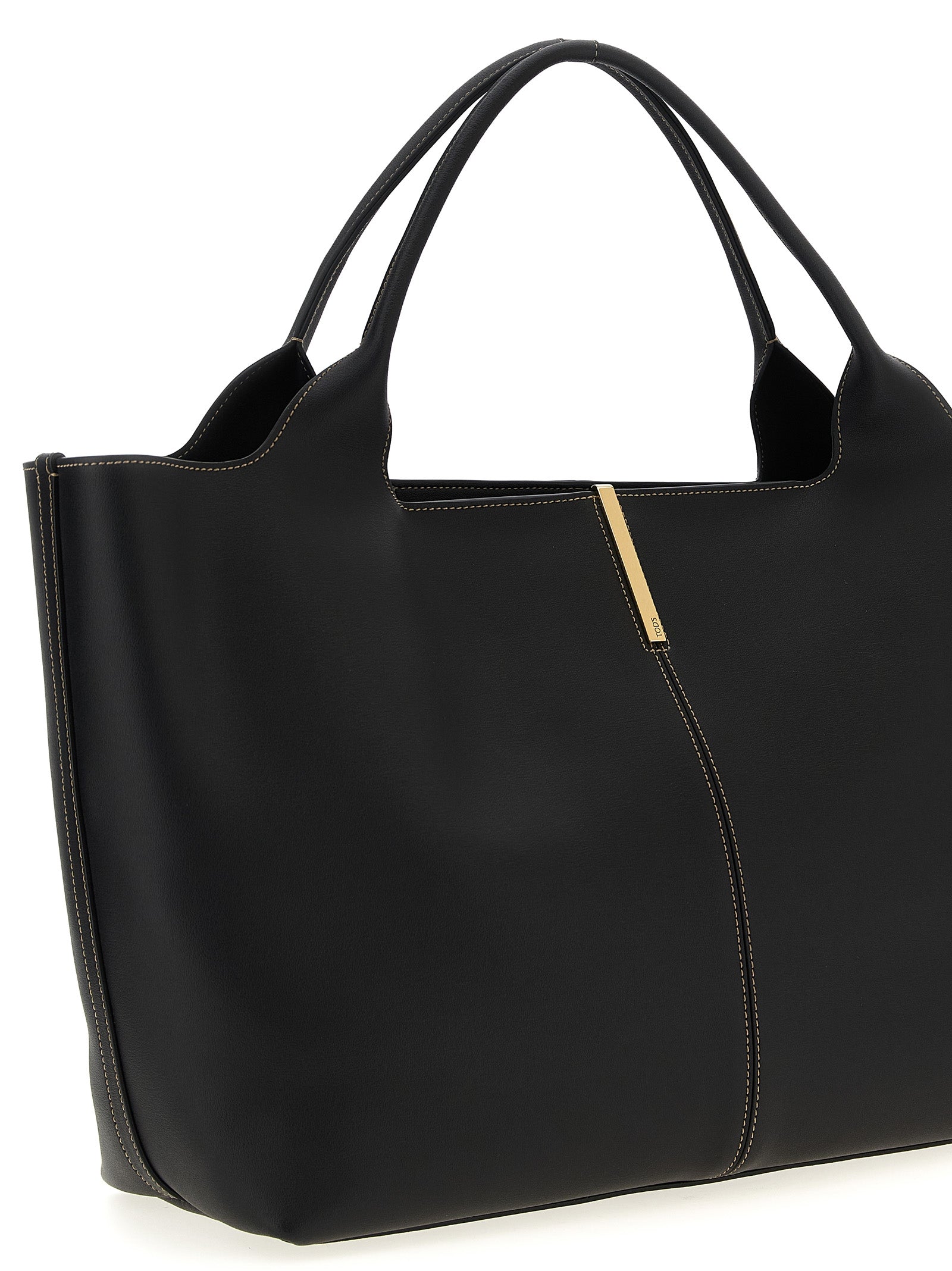Medium EBR shopping bag Black Calfskin Leather (bos Taurus) Tote
