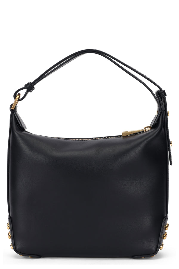 Handbag Metal Dots Leather Black Handbags