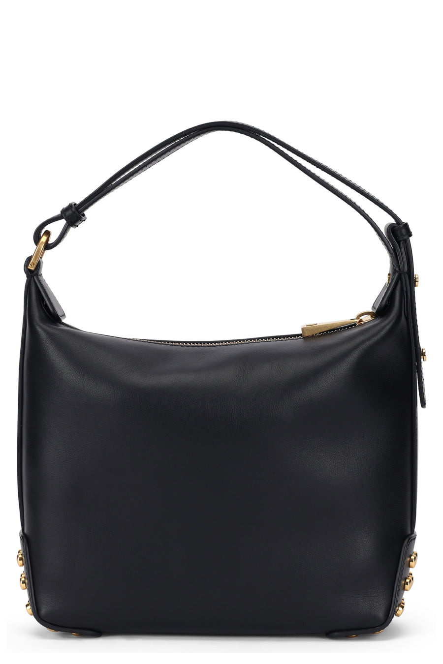 Handbag Metal Dots Leather Black Handbags