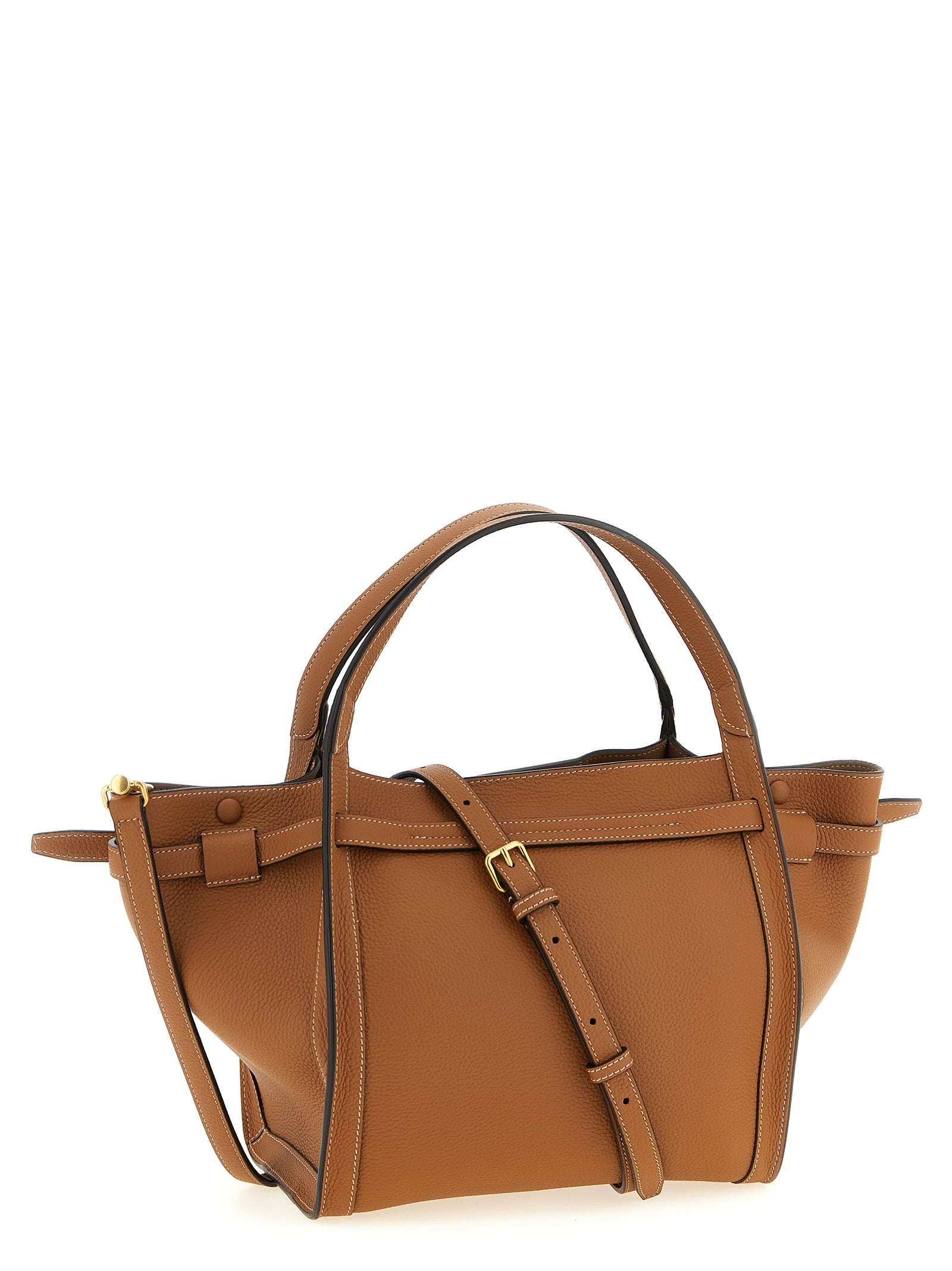 Small Tim shopping bag Brown Calfskin Leather (bos Taurus) Tote