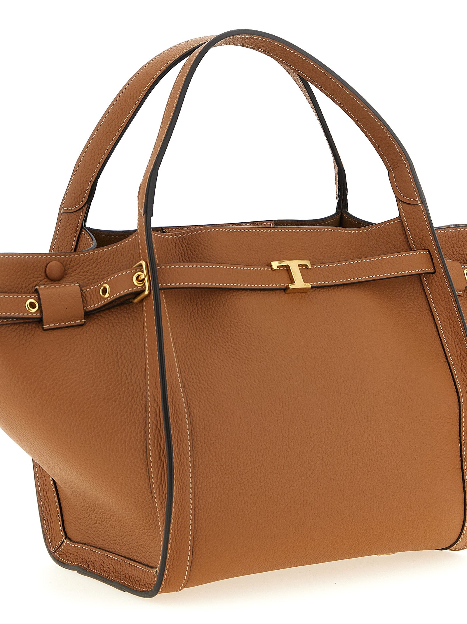 Small Tim shopping bag Brown Calfskin Leather (bos Taurus) Tote