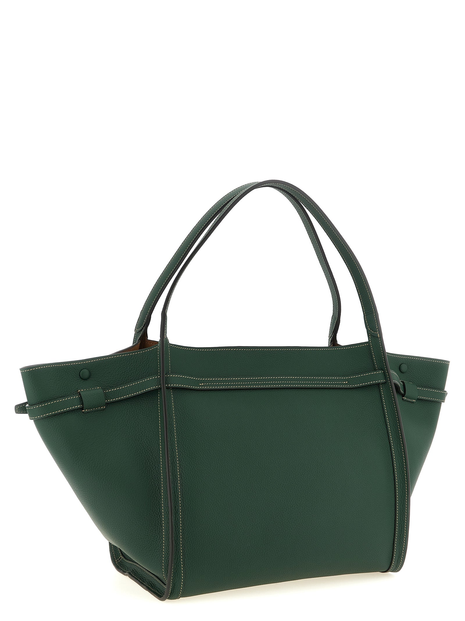 Medium Tim shopping bag Green Calfskin Leather (bos Taurus) Tote