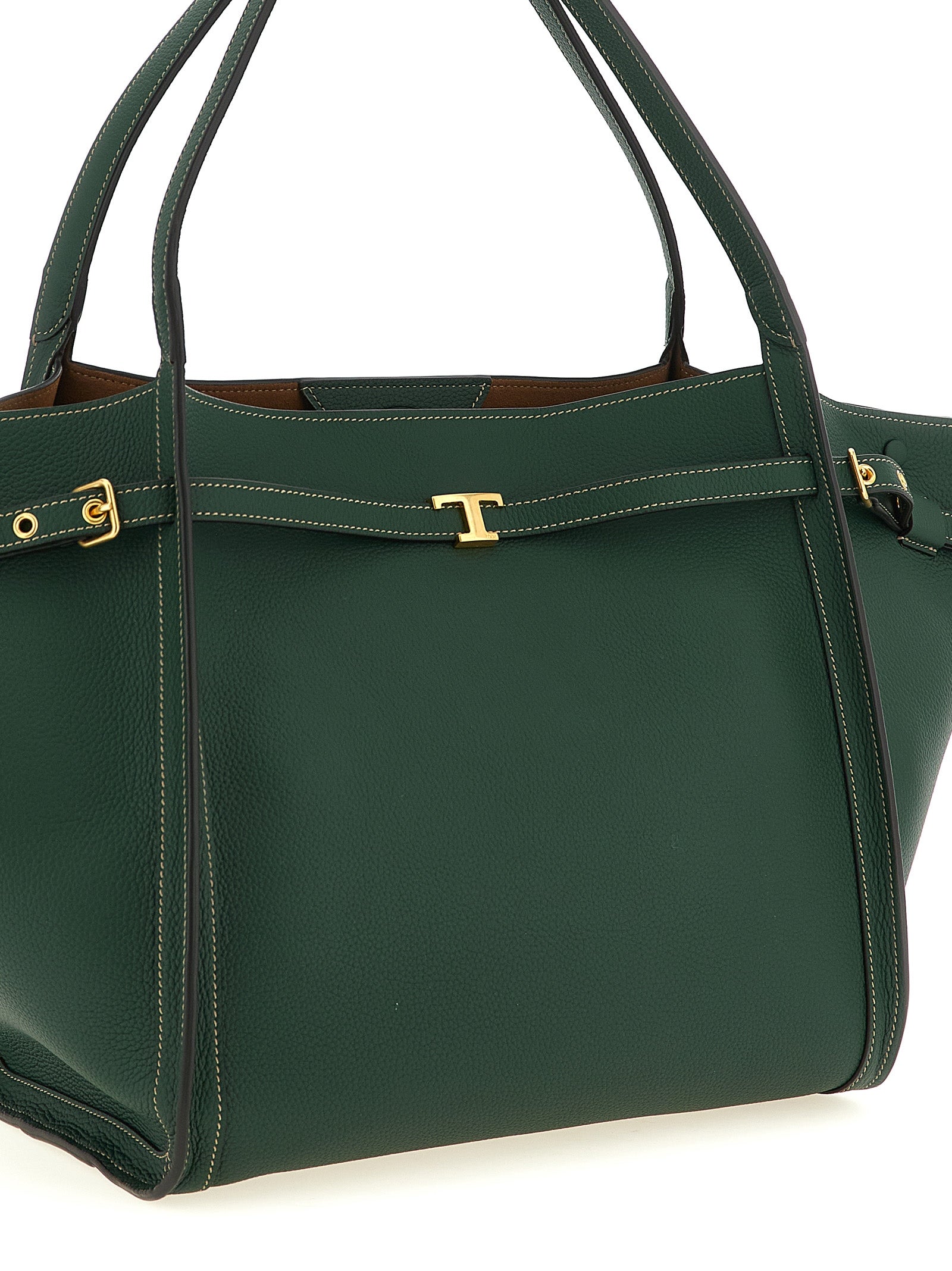 Medium Tim shopping bag Green Calfskin Leather (bos Taurus) Tote